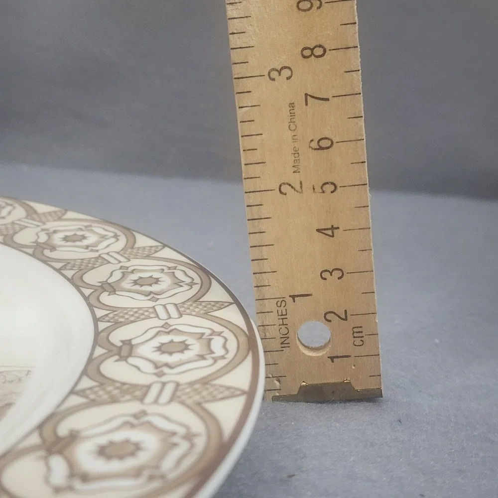 Vintage Villeroy & Boch Plate Sepia Mettlach 1880 Factory Scene Luxembourg 12.5